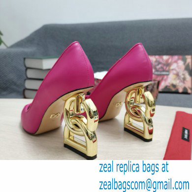 Dolce  &  Gabbana Heel 10.5cm Leather Pumps Fuchsia with DG Pop Heel 2021